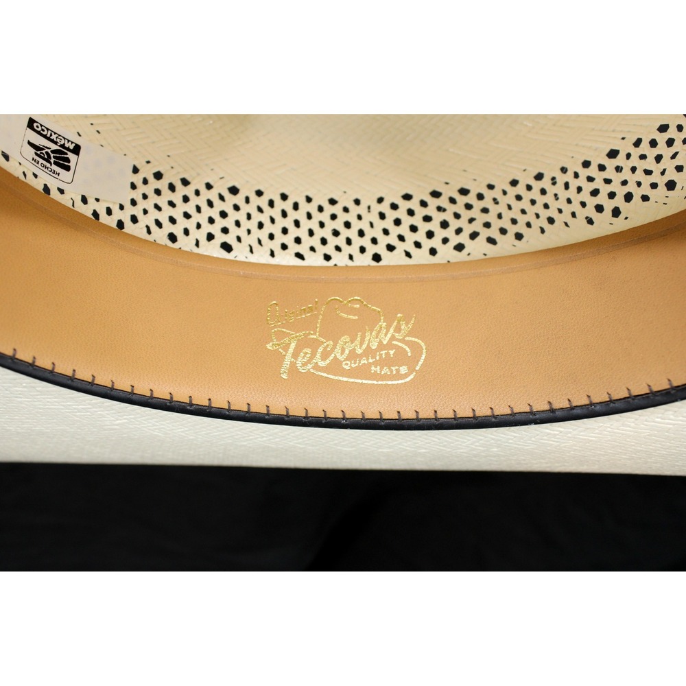Tecovas Mens Straw Cowboy Hat White Vented Cattleman Crease Size 6 7/8 55 Mexico - Picture 9 of 9